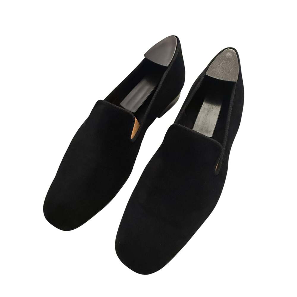 Peal & Co. for Brooks Brothers Men's Black Velvet Slippers / Loafers Size 8.5